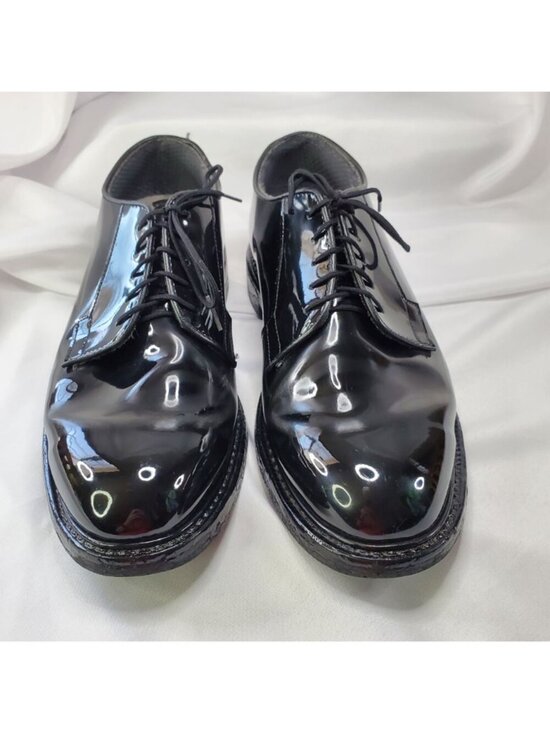 Bates High Gloss Black Oxford Dress Shoes Military Duty Mens 9.5E Vibram Leather main image 11